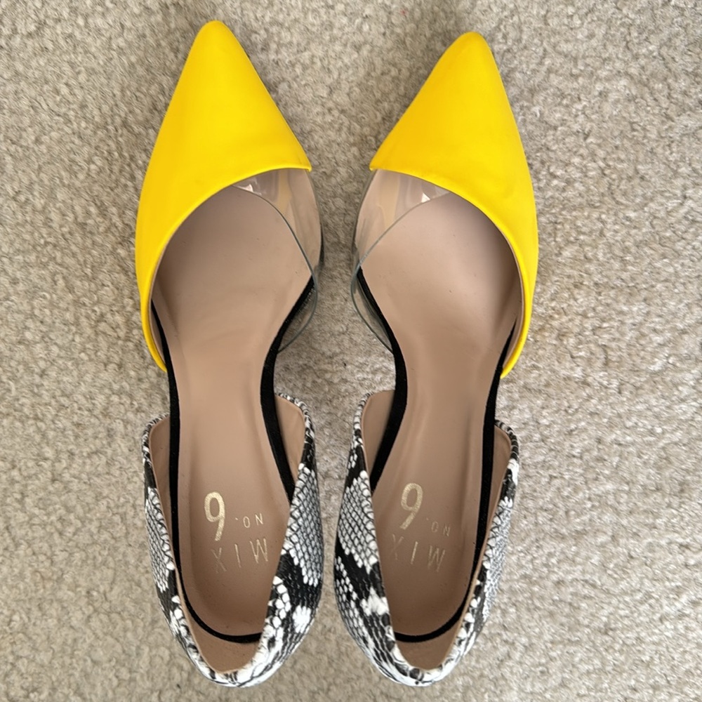 Mix No. 6 yellow suede python stiletto pumps - Picture 4 of 8